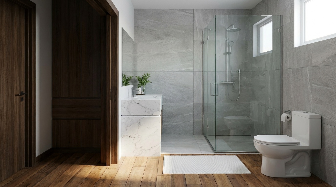 Bathroom - photoreal render pulled from room 5 of the 3D plan